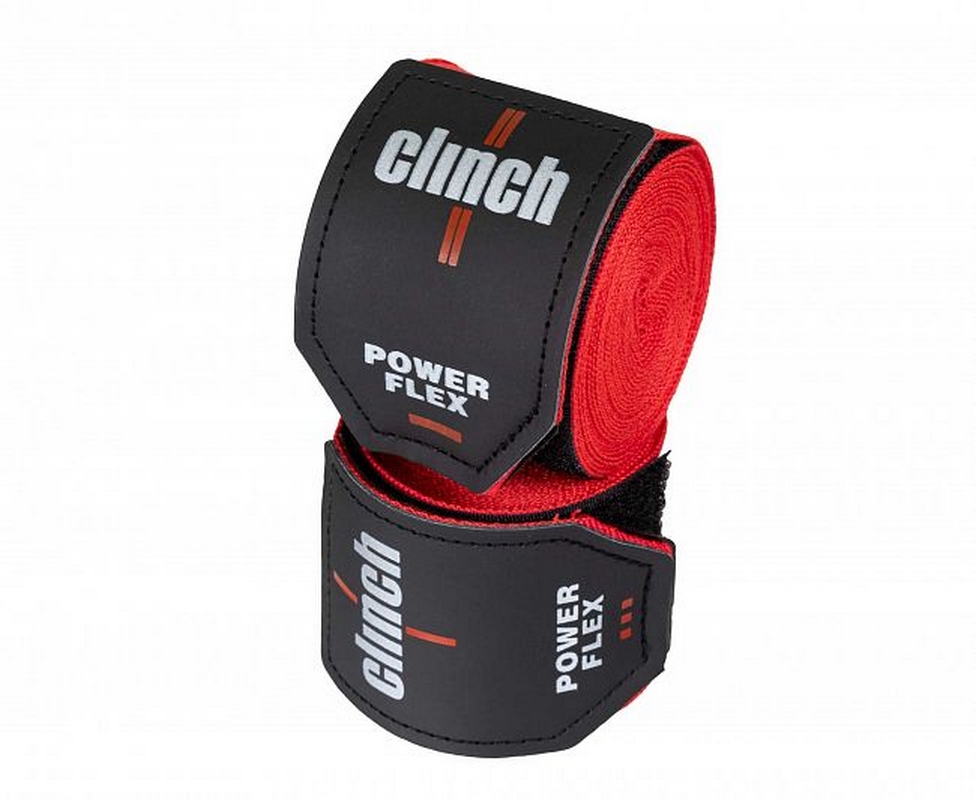 Бинты боксерские 350см Clinch Boxing Hand Wrap Power Flex C239 красный 976_800