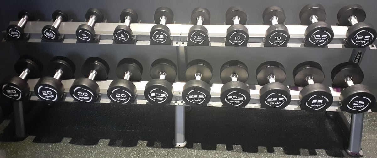 Комплект PVC гантелей 2,5-25кг (10пар) со стойкой V-Sport FTX-312.1 1200_503