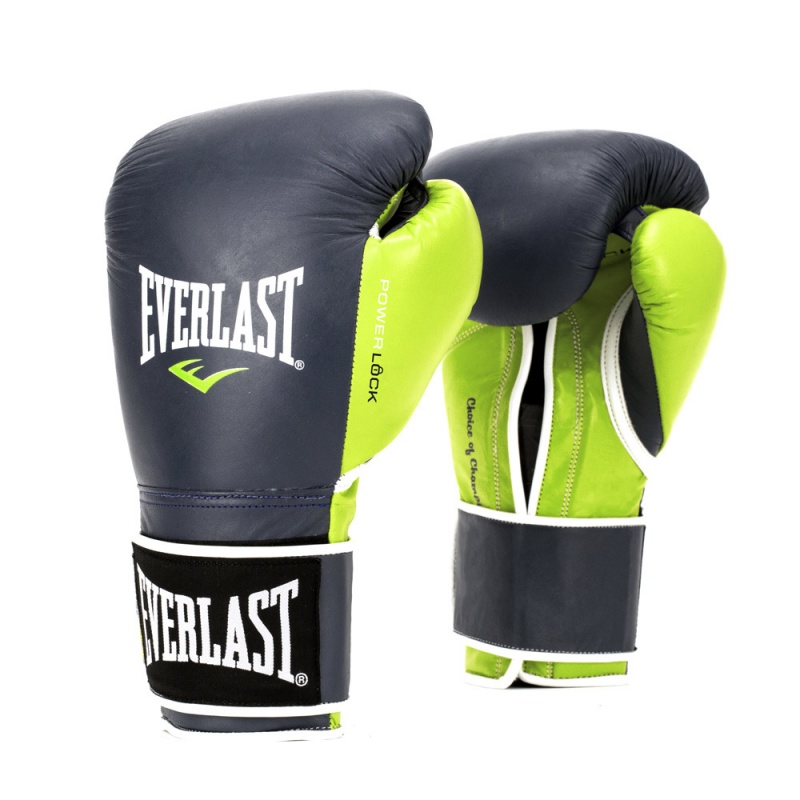 Боксерские перчатки Everlast Powerlock 12 oz син/зел. P00000616 800_800