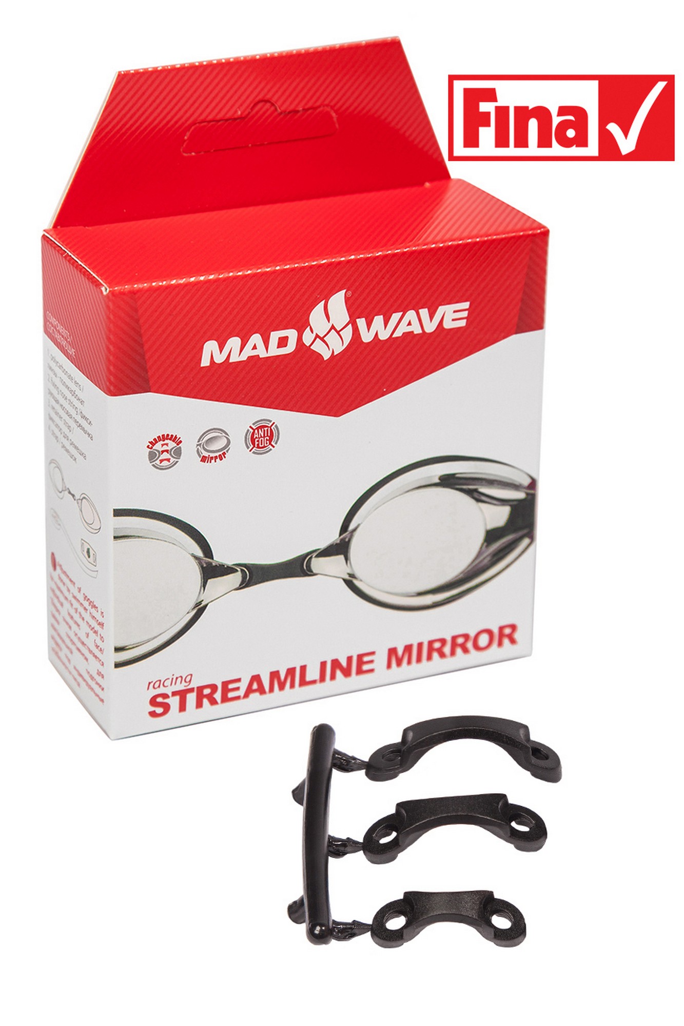 Стартовые очки Mad Wave Streamline Mirror M0457 02 0 05W красный 1333_2000