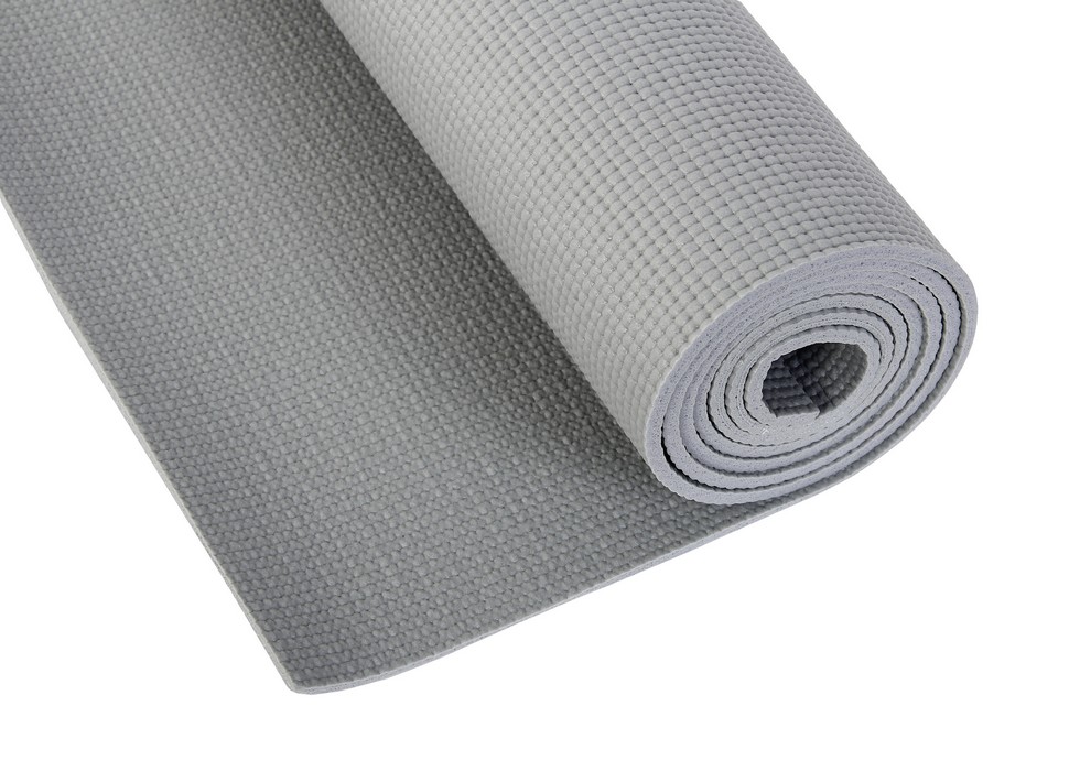 Коврик для фитнеса и йоги Larsen PVC серый 173х60х0,5см 980_700