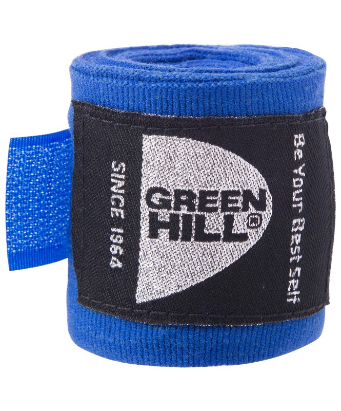 Бинт боксерский Green Hill BP-6232a, 2,5м, эластик синий 665_800