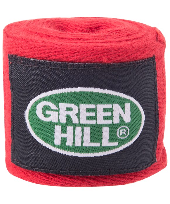 Бинт боксерский Green Hill BC-6235a, 2,5 м, х/б Красный 582_700