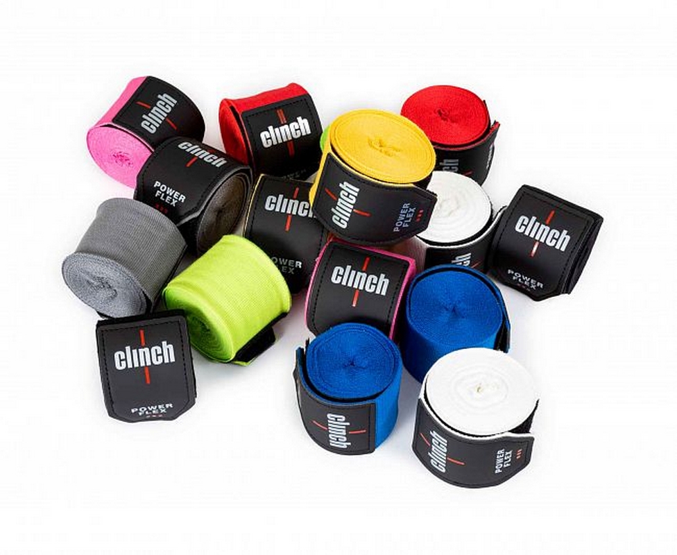 Бинты боксерские 350см Clinch Boxing Hand Wrap Power Flex C239 красный 976_800