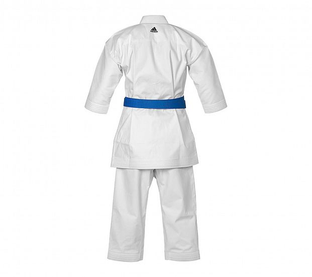 Кимоно для карате подростковое Adidas K999 Shori Karate Uniform Kata WKF белое с черным логотипом 621_553