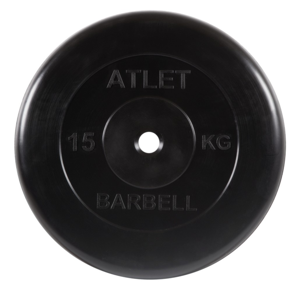 Диск обрезиненный d26мм MB Barbell MB-AtletB26-15 15кг черный 1026_1000