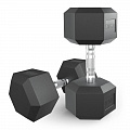 Гантель гексагональная обрезиненная 27,5 кг UnixFit DBHEX27_5x2 2 шт 120_120