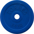 Диск обрезиненный Torres 2,5 кг PL50392 D25 мм, синий 120_120